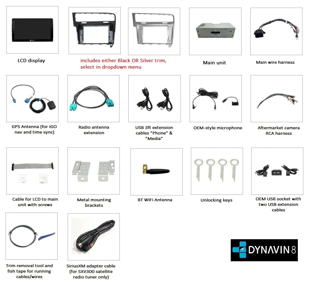 Dynavin D10-3B/3S Multimedia Stereo System for Volkswagen Golf VII (MK7) 2012-2019